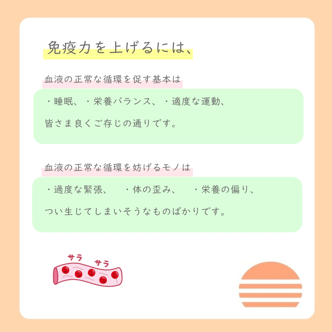 免疫力を上げるには、自律神経と血液から考える３