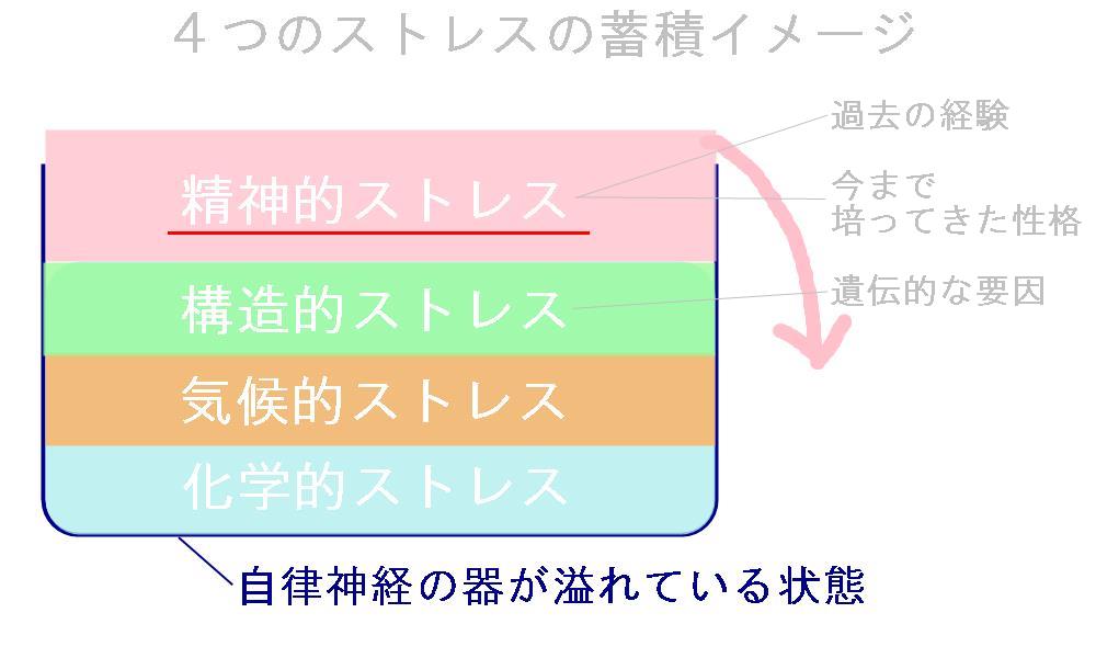 社交不安障害・対人恐怖症になるストレスの蓄積イメージ。
