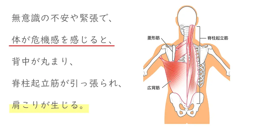無意識の不安や緊張で肩こりになる仕組み