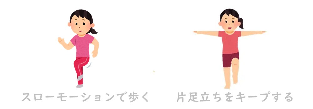 キレイに歩く練習、骨盤周辺の筋肉を養う