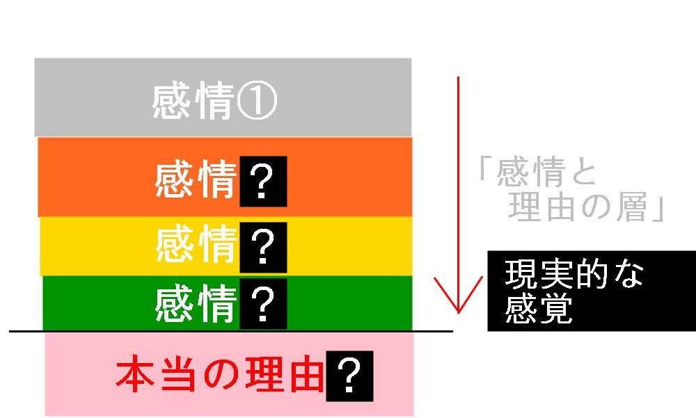 実際の感情と理由の見え方